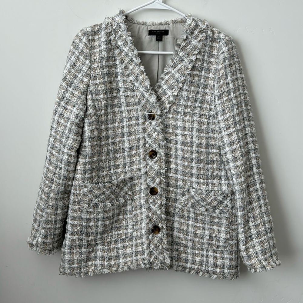 Ann Taylor Tweed Blazer Size: 4P